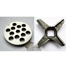 Párban 10 %-kal olcsóbb ! <br/>8-as húsdaráló tárcsa 10 mm-es lyukkal<br/> + 8-as húsdaráló kés KDS cseh