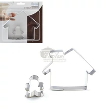 Mézeskalács ház karácsonyi kiszúró készlet mézivel 2 db-os