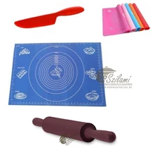 Csomagajánlat !<br/>Nyújtótábla szilikonos + Szilikonos sodrófa-nyújtófa + szilikon kés