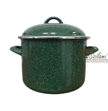 Zománcozott fazék fedővel 24 cm (7,5 literes)<br/> Zöld szemcsés Ema-Lion Bonyhád