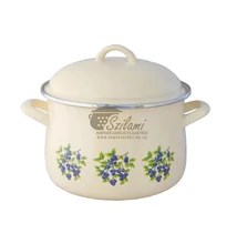 Zománcozott fazék fedővel 22 cm (5,5 literes) <br/>Kökény Ema-Lion Bonyhád