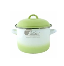 Zománcozott fazék fedővel 24 cm (7,5 literes)<br/> Zöld árnyalatú Ema-Lion Bonyhád