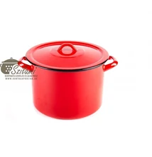 Zománcozott fazék fedővel 24 cm (7,5 literes) <br/>hagyományos piros Ema-Lion Bonyhád