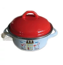 Zománcozott lábas piros fedővel 24 cm (3,75 literes)<br/> Sweet Home Ema-Lion Bonyhád Zománcozott lábas piros fedővel 24 cm (3,75 literes)<br/> Sweet Home Ema-Lion Bonyhád
