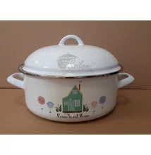 Zománcozott lábas fedővel 24 cm (3.75 literes)<br/> Sweet Home Ema-Lion Bonyhád Zománcozott lábas fedővel 24 cm (3.75 literes)<br/> Sweet Home Ema-Lion Bonyhád