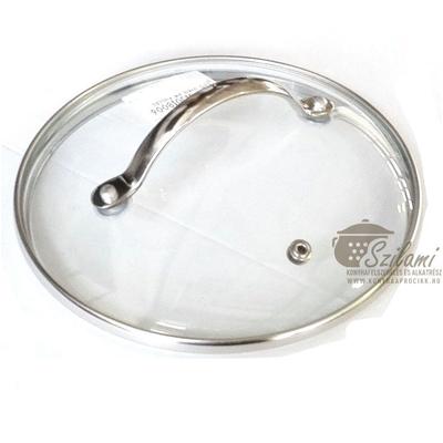 Üveg fedő rozsdamentes füllel 16 cm<br/> Ema-Lion Bonyhád