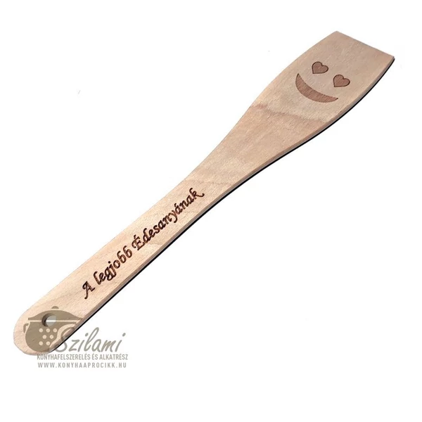 Fa teflonlapát „A legjobb Édesanyának” figurás 30 cm-es