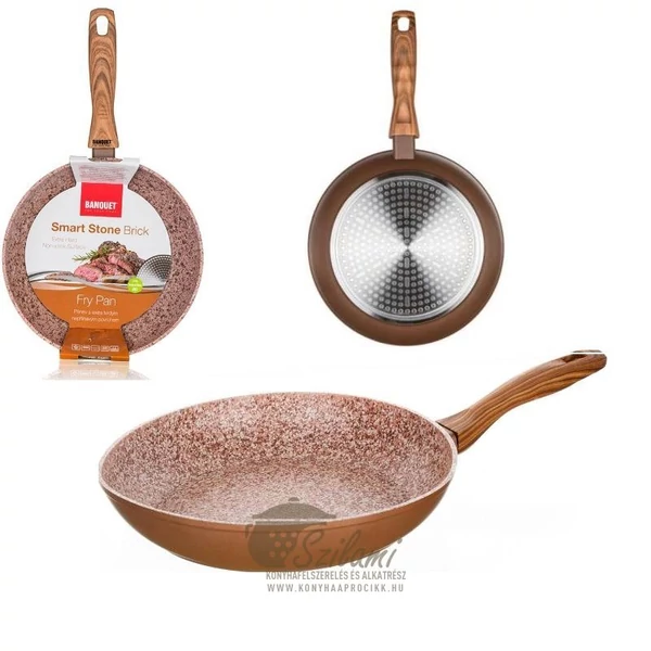Szeletsütő nyeles tapadásmentes bevonatos 24 cm indukciós Banquet-Europe Smart Stone