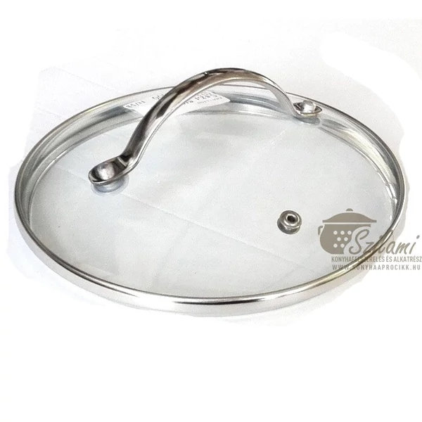 Üveg fedő rozsdamentes füllel 18 cm<br/> Ema-Lion Bonyhád