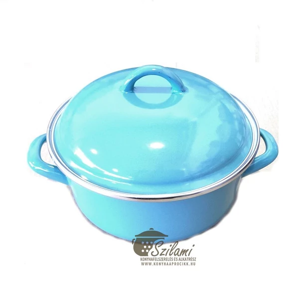 Zománcozott lábas fedővel 20 cm (2,5 literes)<br/> Türkiz Ema-Lion Bonyhád