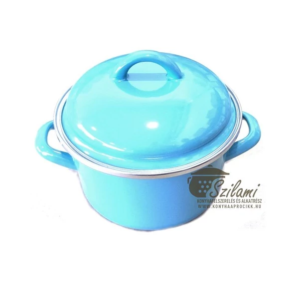 Zománcozott fazék fedővel 20 cm (3,25 literes) <br/>Türkiz Ema-Lion Bonyhád